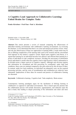 A Cognitive Load Approach to Collaborative Learning