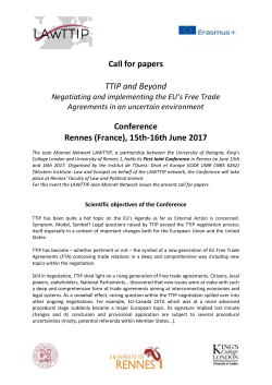 Call for papers TTIP and Beyond Conference