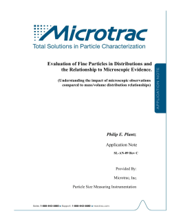 Evaluation of Fine Particles in Distributions and the