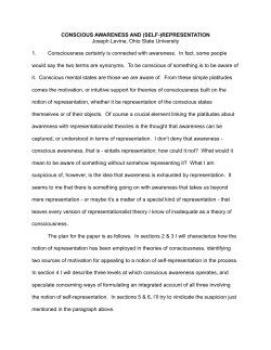 CONSCIOUS AWARENESS AND (SELF