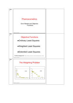 Objective Functions Ordinary Least Squares Weighted Least