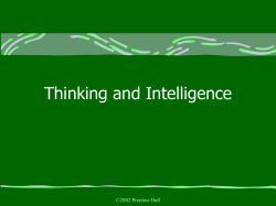 Thinking and Intelligence - Pearson Higher Education