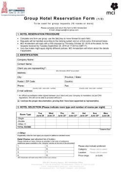 Group Hotel Reservation Form (1/2)