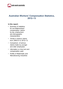 Australian Workers` Compensation Statistics 2012-13