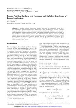 Energy Partition Oscillator and Necessary and Sufficient Conditions