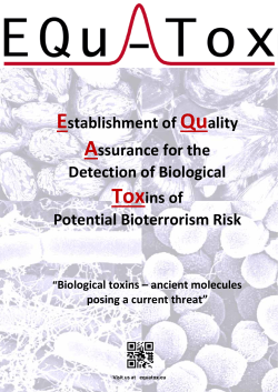 EQuATox: &ldquo;Biological toxins &ndash; ancient molecules posing a current