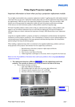 Philips Digital Projection Lighting Important information to know