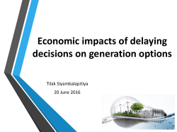 Economic impacts of delaying decisions on generation