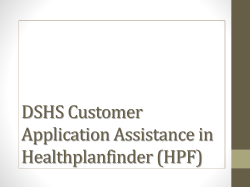 DSHS Customer Application Assistance in