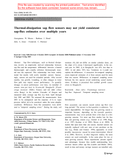 Thermal-dissipation sap flow sensors may not yield consistent sap