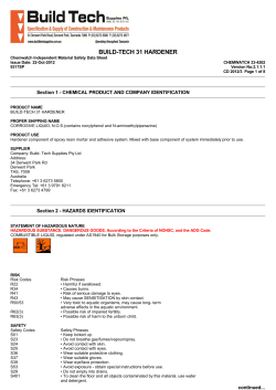 BT 31 Hardener MSDS