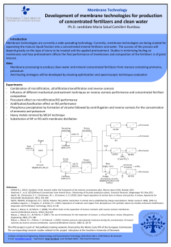 Development of membrane technologies for production of
