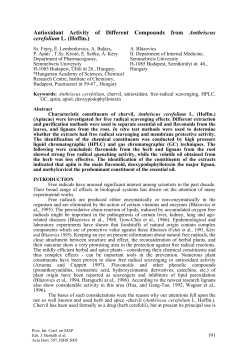 Antioxidant Activity of Different Compounds from Anthriscus
