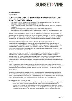 News Release - Sunset+Vine
