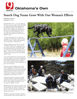 Search Dog Teams Grow With One Woman`s Efforts
