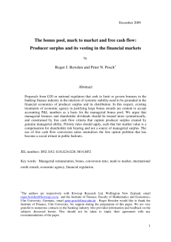 The bonus pool, mark to market and free cash flow: Producer