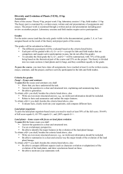Diversity and Evolution of Plants (VEM), 15 hp