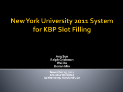 New York University 2011 System for KBP Slot Filling
