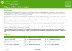 Scheme of Work – Science stage 7