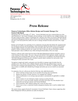 Press Release - Panacea Technologies Inc.