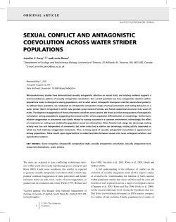 sexual conflict and antagonistic coevolution across