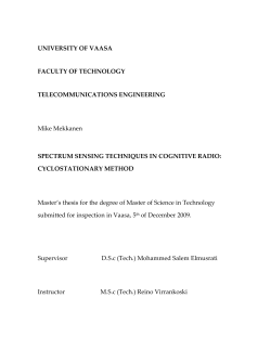 UNIVERSITY OF VAASA FACULTY OF TECHNOLOGY