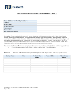Certification of Third Party Cost Share
