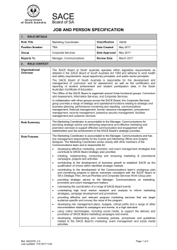 Manager, Communications