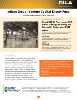 adidas Group - Venture Capital Energy Fund