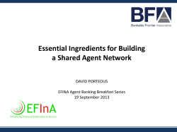 Essential Ingredients for Building a Shared Agent - EFInA