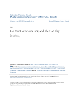 Do Your Homework First, and Then Go Play!