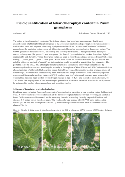 Field quantification of foliar chlorophyll content in