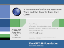A Taxonomy of Software Assurance Tools and the Security