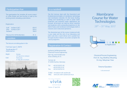 Membrane Course for Water Technologies
