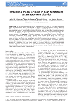 Rethinking theory of mind in highfunctioning autism spectrum disorder