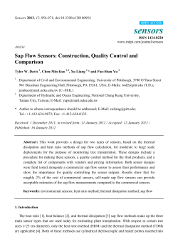 Sap Flow Sensors: Construction, Quality Control and