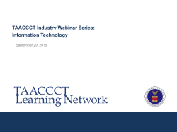 (PPT) TAACCCT Industry Webinar Series