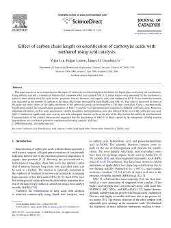 Effect of carbon chain length on esterification of carboxylic acids with