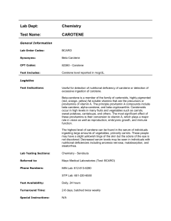 Lab Dept: Chemistry Test Name: CAROTENE