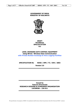 Level Crossing Gate Control using Wireless Radio - rdso