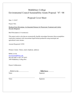 Environmental Council Sustainability Grants Proposal