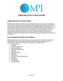 Core Skills of a Facilitator