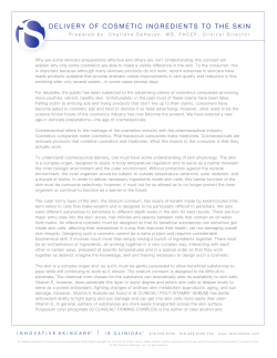 delivery of cosmetic ingredients to the skin