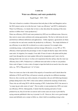A note on Water use efficiency and water productivity