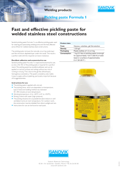 Fast and effective pickling paste for welded stainless steel