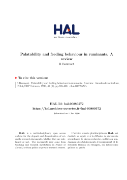 Palatability and feeding behaviour in ruminants. A review