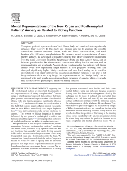 Mental Representations of the New Organ and Posttransplant