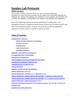 Sanders Lab Protocols - Center for Structural Biology