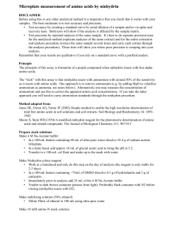 Microplate measurement of amino acids by ninhydrin