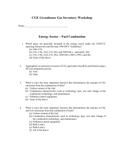 Energy Sector &ndash; Fuel Combustion